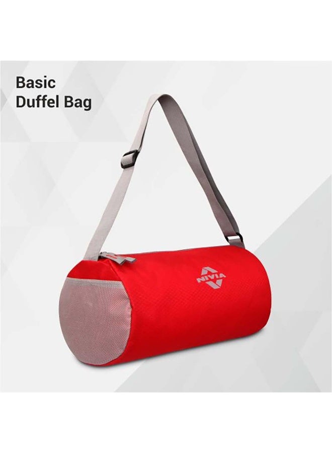 Nivia Basic Duffle Polyester Bag for Men & Women, Gym Bags, Adjustable Shoulder Strap, Side Mesh Pocket, Gym Duffle Bag (Red/Grey),Capacity-11 litres - Image 5