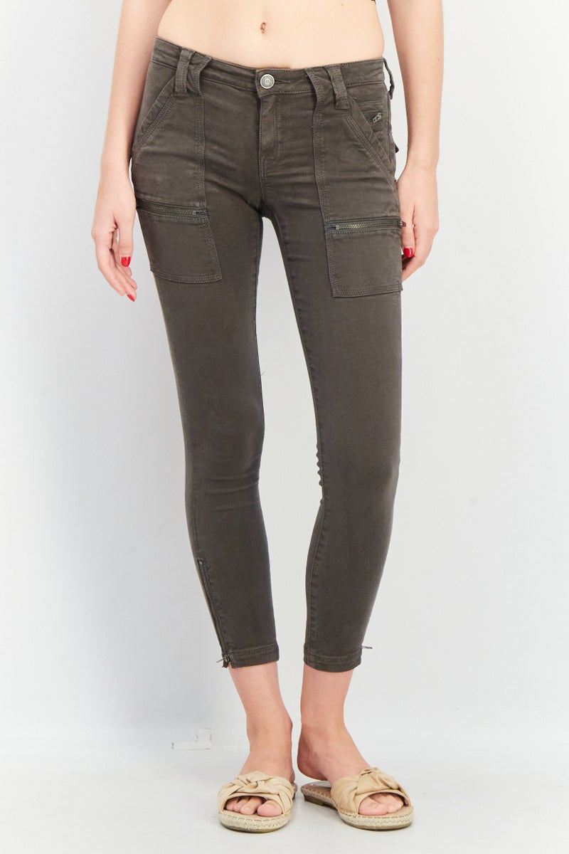 joie Women Skinny Fit Park Twill Stretchable Jeans, Faded Grey - Image 1