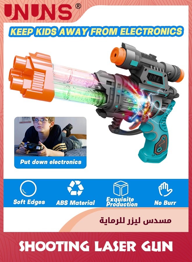 UNUNS Light Up Pistol Toy,Hand Gun Toys With Sound Effects And Dazzling LED Lighting,Sound Light Toy Guns,Indoor Outdoor Gun Toy Shooting Game For Boys Girls Kids,Birthday Gifts Age 3+,Laser Gun - Image 4