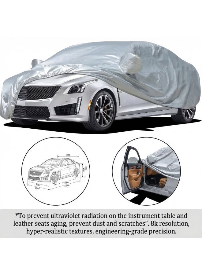 Car sunshade cover, all-weather car cover, windproof, sandproof, rainproof, and UV-resistant, suitable for sedans. - Image 1