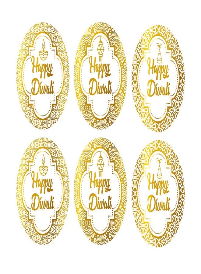 SVM CRAFT® Happy Diwali Gift Gold Foil Round Sticker Seals - 2.5'' Inch, Pack of 21 - Ideal for Treat Favor Party Bags, Candy Jars, Gift Boxes, Bottles - Image 4