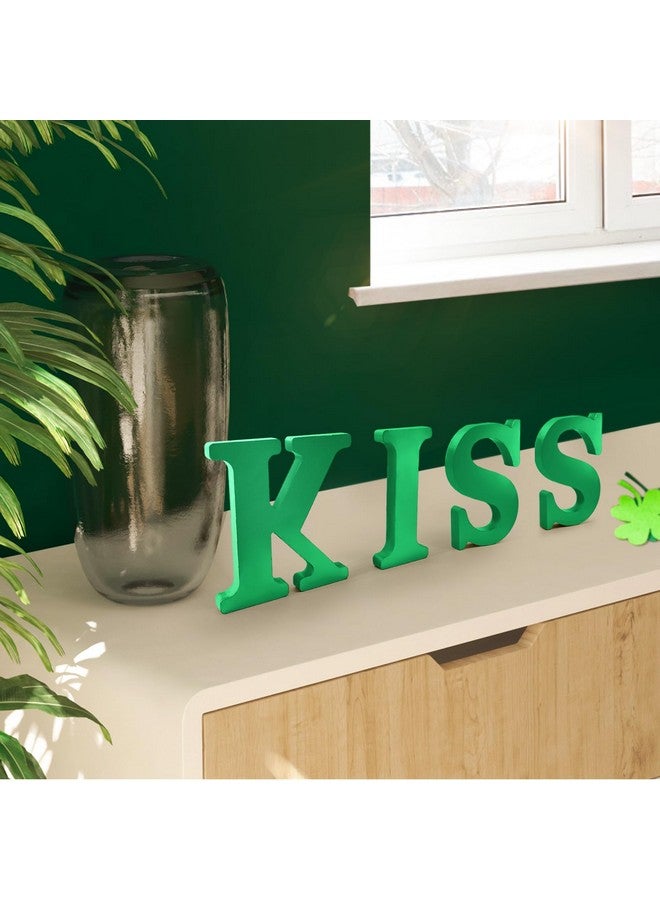 AOCEAN 6 Inch Green Wood Letters Unfinished Wood Letters for Wall Decor Decorative Standing Letters Slices Sign Board Decoration for Craft Home Party Projects (M) - Image 4
