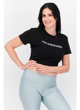 THE NORTH FACE Women Sportswear Fit Short Sleeve Training Crop Top, Black  - Image 1