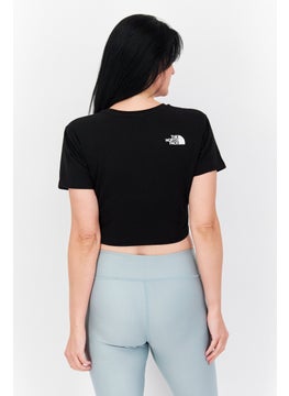 THE NORTH FACE Women Sportswear Fit Short Sleeve Training Crop Top, Black  - Image 4