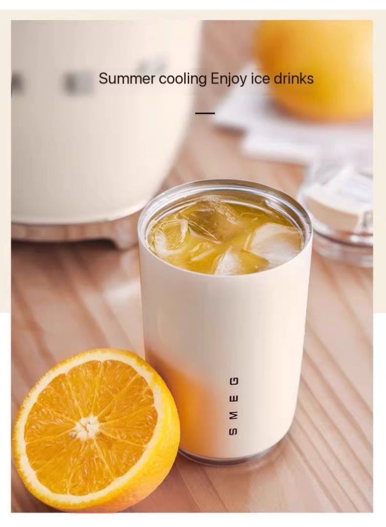 SMEG Retro Milk White 320ml Double-Walled Vacuum Stainless Steel Insulated Mug 360° Leak-Proof Car Travel Portable Coffee Cup One-Click Direct Drinking Hot and Cold Dual-Use Four Options Available - Image 4