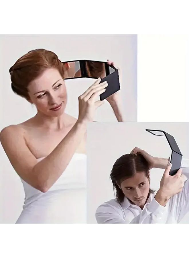 Portable Foldable Travel Makeup Mirror Black Compact Plastic Glass Surface For Teens And Adults - Image 1