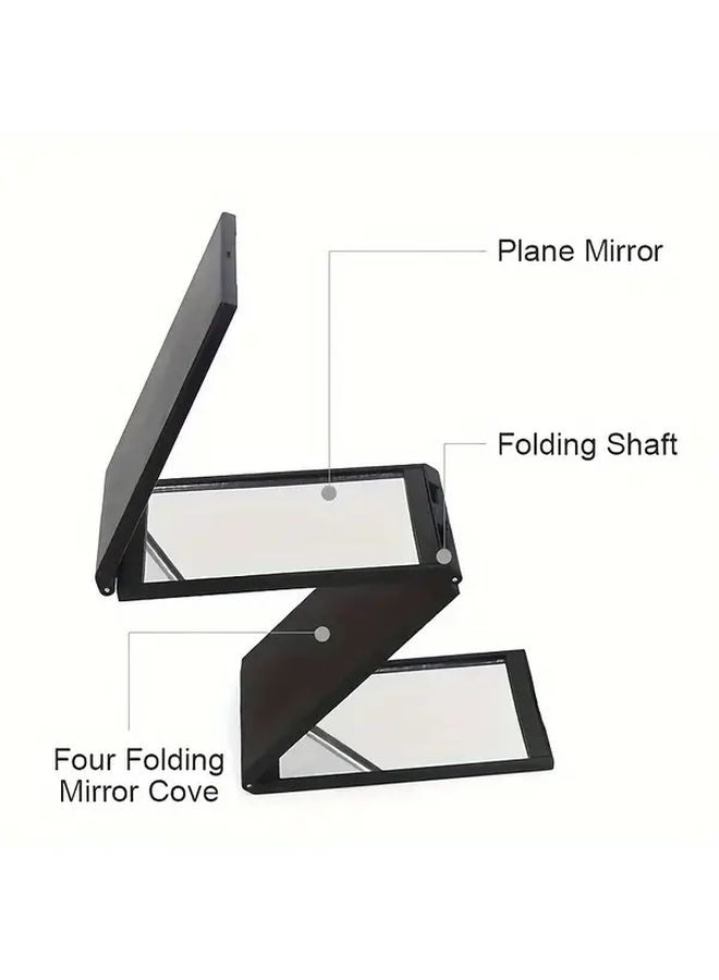 Portable Foldable Travel Makeup Mirror Black Compact Plastic Glass Surface For Teens And Adults - Image 4