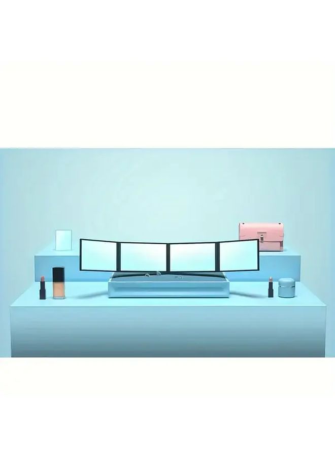 Portable Foldable Travel Makeup Mirror Black Compact Plastic Glass Surface For Teens And Adults - Image 5