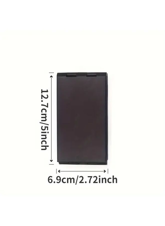 Portable Foldable Travel Makeup Mirror Black Compact Plastic Glass Surface For Teens And Adults - Image 3