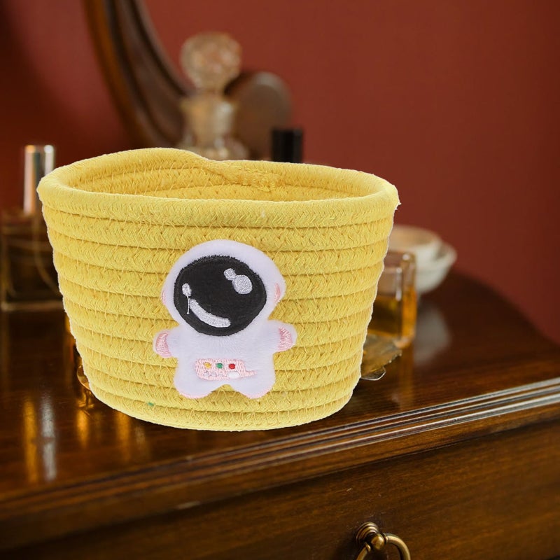 2Pcs Cotton Rope Woven Baskets Cartoon Storage Basket Mini Snack Toy Baskets - Image 3