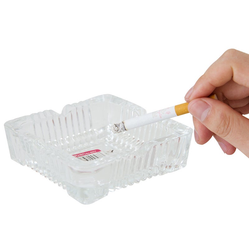 Deli Ashtray Living Room Office Large, Medium And Small Transparent Glass Cylinder Simple And Generous Thickened Glass Ashtray - Image 4