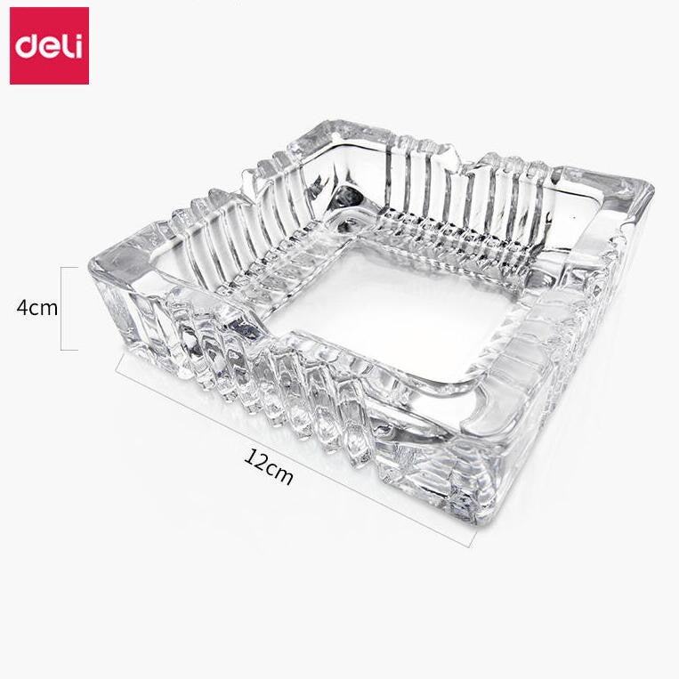 Deli Ashtray Living Room Office Large, Medium And Small Transparent Glass Cylinder Simple And Generous Thickened Glass Ashtray - Image 1