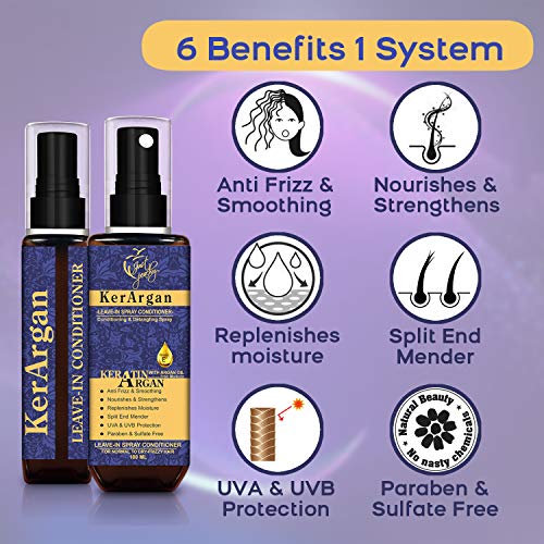 Just Peachy Leave-in Hair Conditioner Mist For Women | Keratin, Argan Oil & Vitamin E | Shining, Detangling & Strengthen Hair | 200ml - Image 3