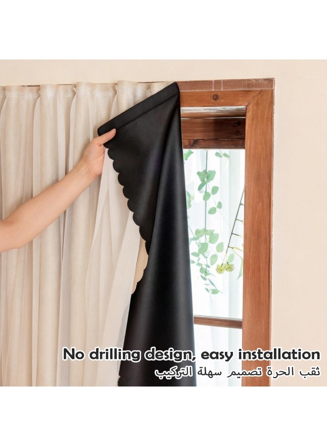 Non drilling Velcro Curtains - No drilling holes, no rods, easy to install blinds, bay screen curtains, adhesive curtains suitable for protecting window privacy - Image 4