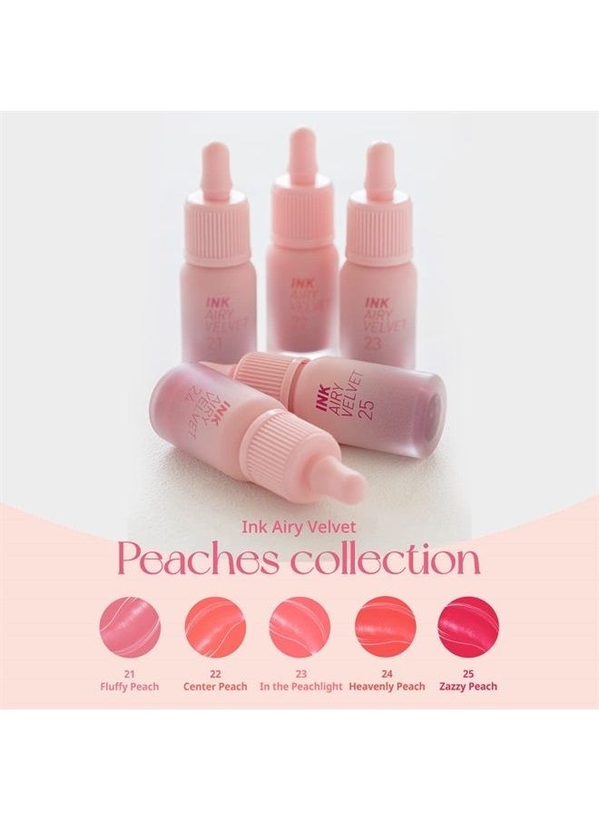 Peripera أحمر شفاه Ink Airy Velvet Lip Tint، سائل للشفاه (0.14 أونصة سائلة، 023 IN THE PEACHLIGHT)  - Image 3
