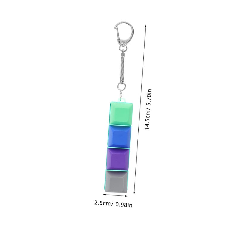 Miniature Gaming Keyboard Keychain Toy with 4 Hole Buttons Sensory Clicker for Boys - Image 3
