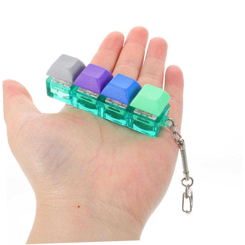 Miniature Gaming Keyboard Keychain Toy with 4 Hole Buttons Sensory Clicker for Boys - Image 4