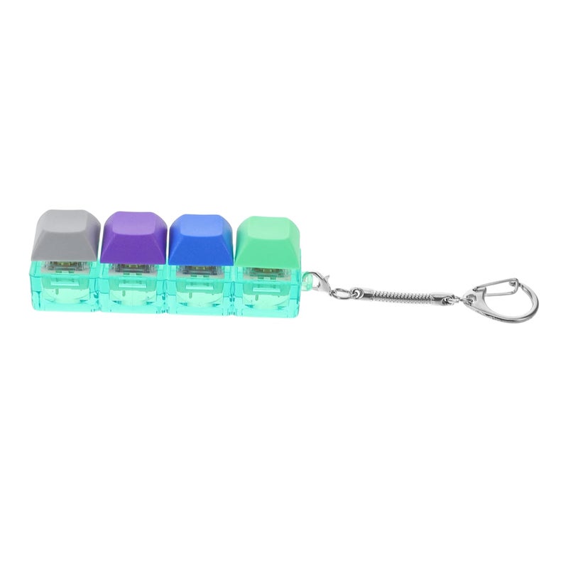 Miniature Gaming Keyboard Keychain Toy with 4 Hole Buttons Sensory Clicker for Boys - Image 2
