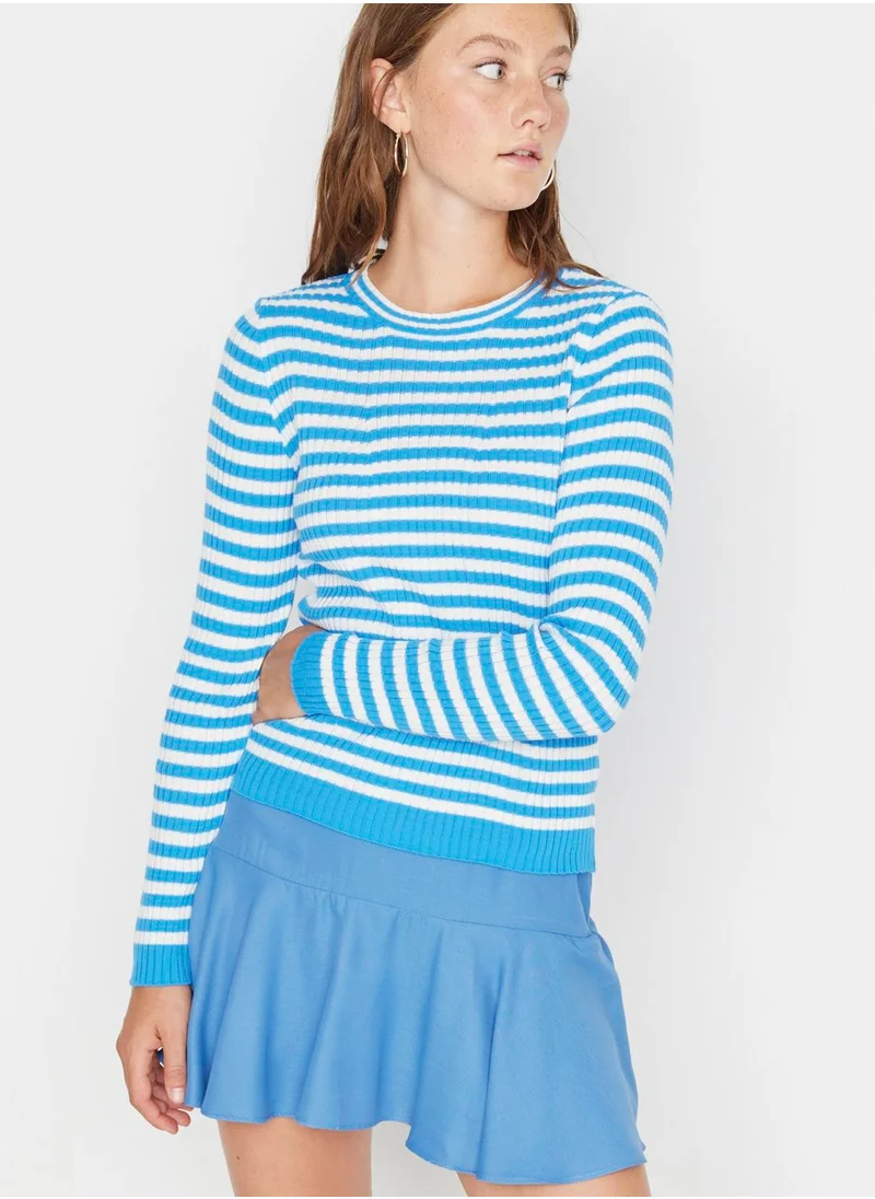 trendyol Striped Knitted Sweater