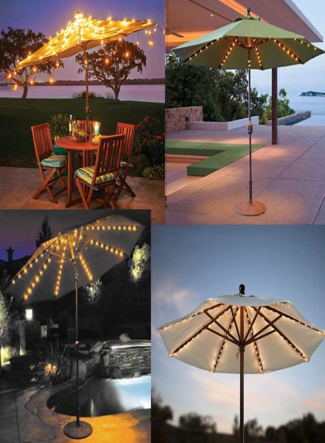 Outdoor Tent Lights Beach Shade Solar Clip Umbrella Lights Flexible String Lights - Image 5