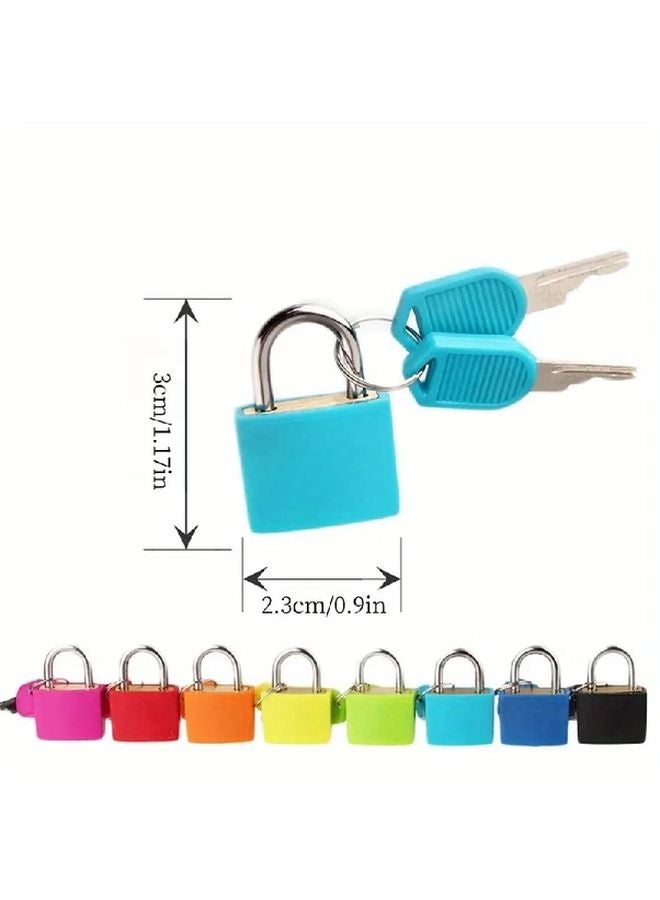 Sky Blue Steel Padlock for Travel Luggage Compact Sturdy with 2 Keys Ideal Gift - Image 1