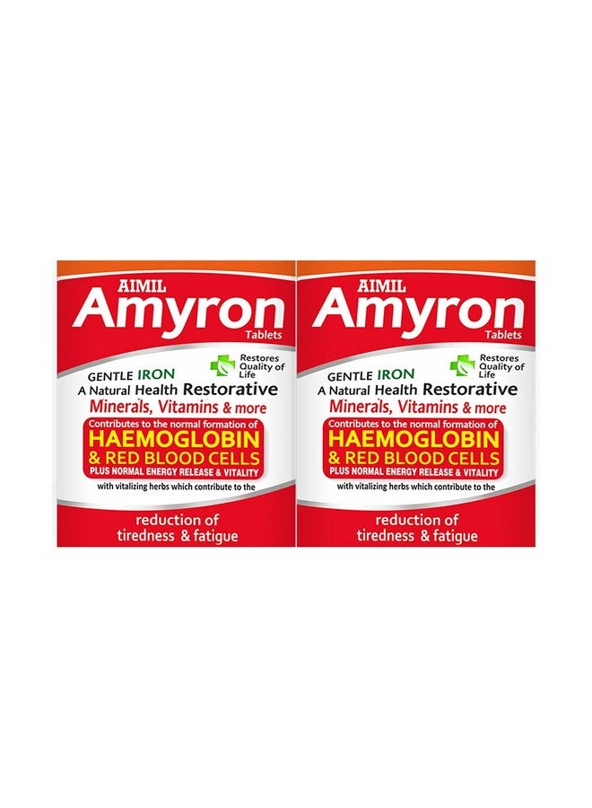 AIMIL Amyron Tablet - 30 Tablets (Pack of 2) | Enriched with Vitamin Rich Herbs & Minerals for Men & Women of All Ages | Reduces Tiredness & Fatigue | Improves Haemoglobin Level - Image 1