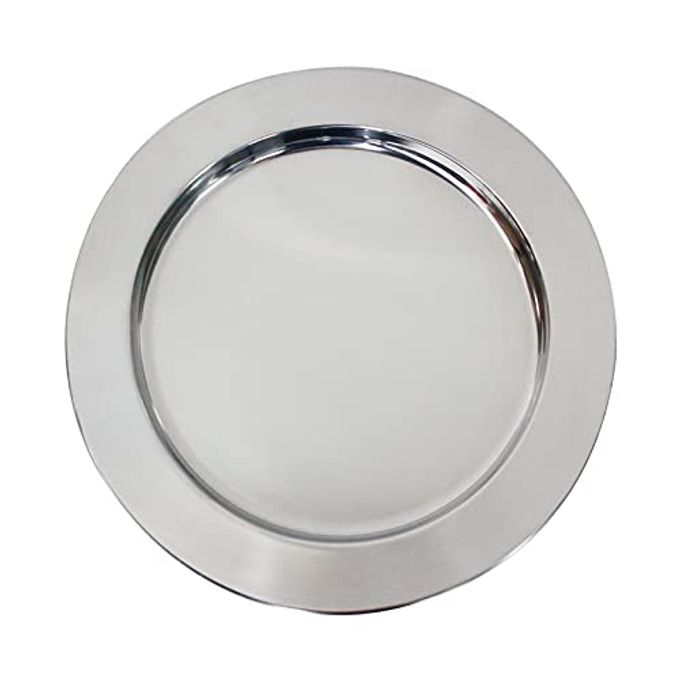 Kazozobi 13" Stainless Steel Handmade Charger Plates, Silver Charger Plates, Metal Silver Chargers for Dinner Plates, Plate Chargers Set of 6