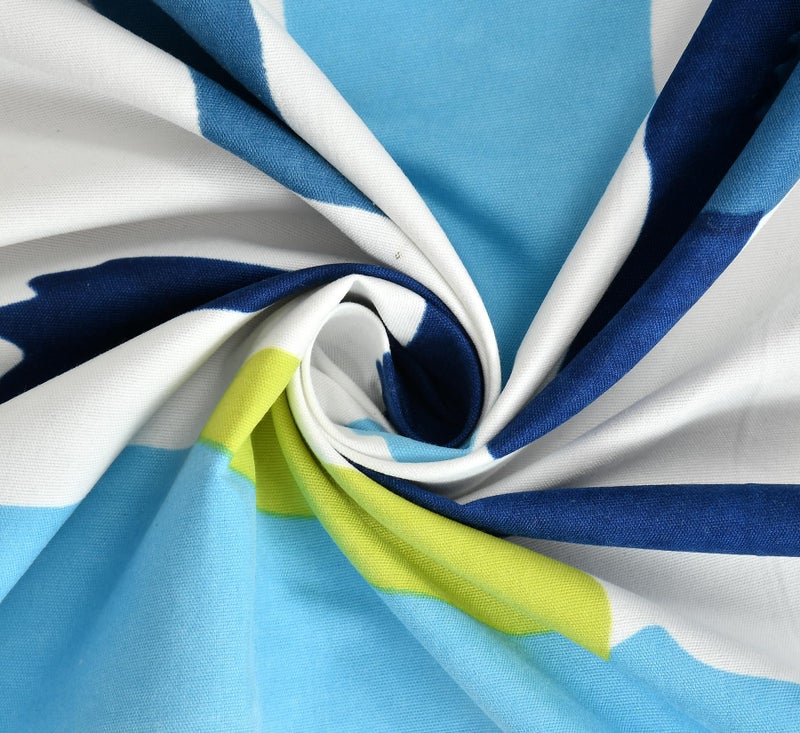 Homefab India 180 TC Microfiber Diwan Set - 8 Piece - Blue, White - Image 3