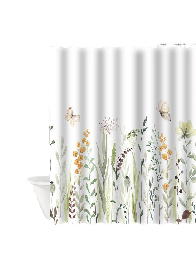 Bluejw Polyester Shower Curtain  Explosions Flowers And Plants Watercolor Bathroom Four-piece Dry And Wet Separation Isolation Waterproof Bath  - Image 5