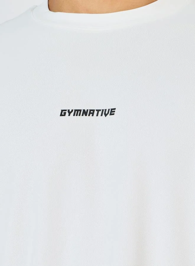 Styli Oversized Slogan Training T-Shirt with Pintuck Detail