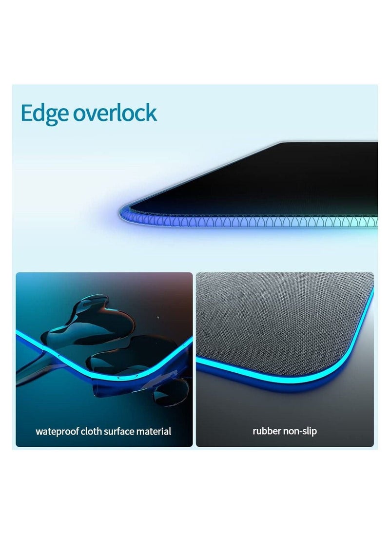 Generic - RGB Large Gaming Mouse Pad with Wireless Chargering, 15W LED Big Keyboard Mousepads Mat, Premium Microfiber Cloth, Non-Slip Base, Spill-Resistant Computer Desk Pad Mat, 32X12in - Image 1