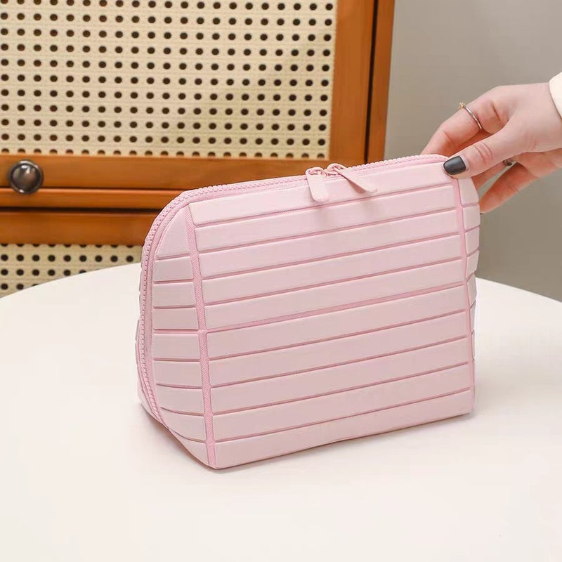 Popular Super Practical Large-Capacity Beautiful Storage Bag Travel Commuting Striped Three-Dimensional Cosmetic Bag - Image 3