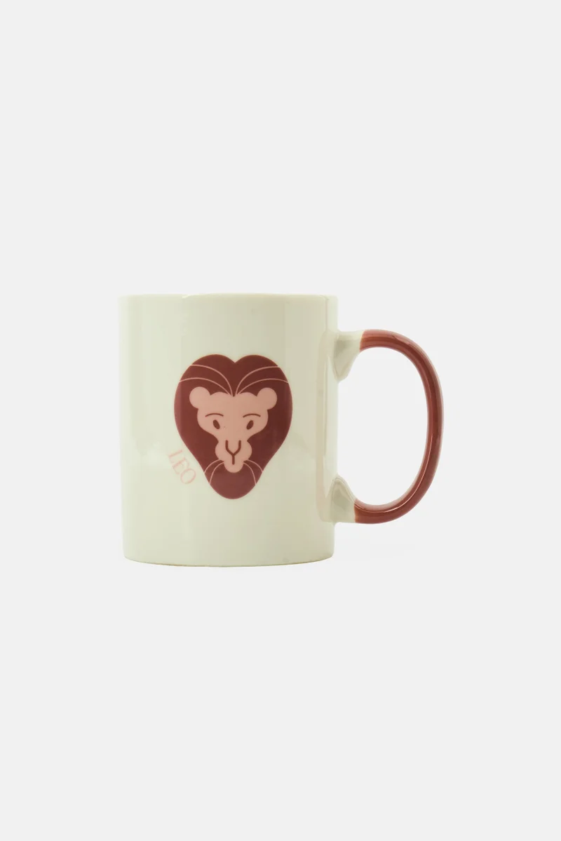 Muy Mucho Leo Ceramic Coffee Mug 330 ml, Cream