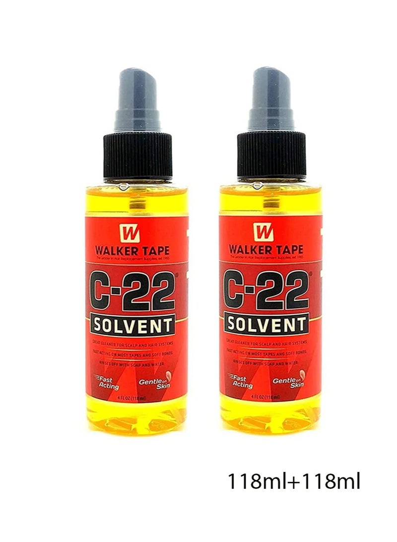 والكر تايب قطعتان من مذيب اللاصق C-22، بخاخ مذيب C22 سعة 118 مل لشعر الدانتيل والشعر المستعار من Walker Tape (118 مل + 118 مل) - Image 1