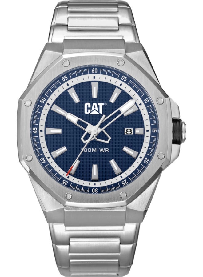 CATERPILLAR ساعة كاتربيلر هيكسلاين AW.141.11.622 بقرص أزرق من الفولاذ المقاوم للصدأ - Image 1