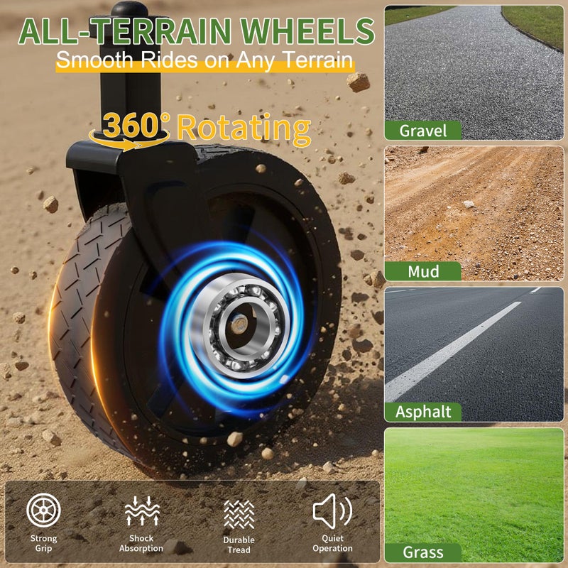 Hoople Collapsible Wagon with Wheels, Wagons Carts Foldable 220 lbs Heavy Duty, Folding Utility Wagon Cart with All-Terrain Wheels, Telescoping Handle & 2 Cup Holders for Beach Garden Grocery Shopping - Image 5