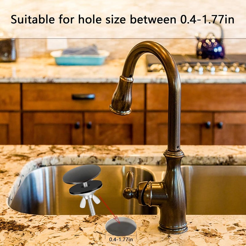 ZMD 2 Inch Kitchen Sink Hole Cover,Faucet Hole Cover Stainless Steel Hole Plug Counter Top Hole Plug Kitchen Sink Tap Hole Sink Plug Stopper Kitchen Blanking Metal Plug (Bronze) - Image 4