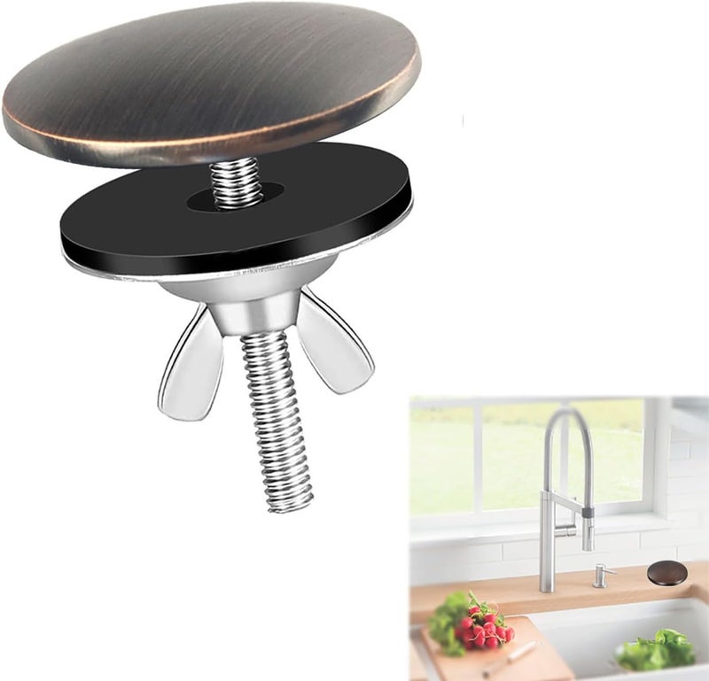 ZMD 2 Inch Kitchen Sink Hole Cover,Faucet Hole Cover Stainless Steel Hole Plug Counter Top Hole Plug Kitchen Sink Tap Hole Sink Plug Stopper Kitchen Blanking Metal Plug (Bronze) - Image 1