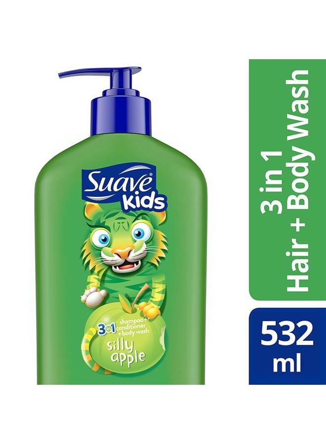 Suave Silly Apple 3-in-1 Shampoo, Conditioner, Body Wash - Image 2