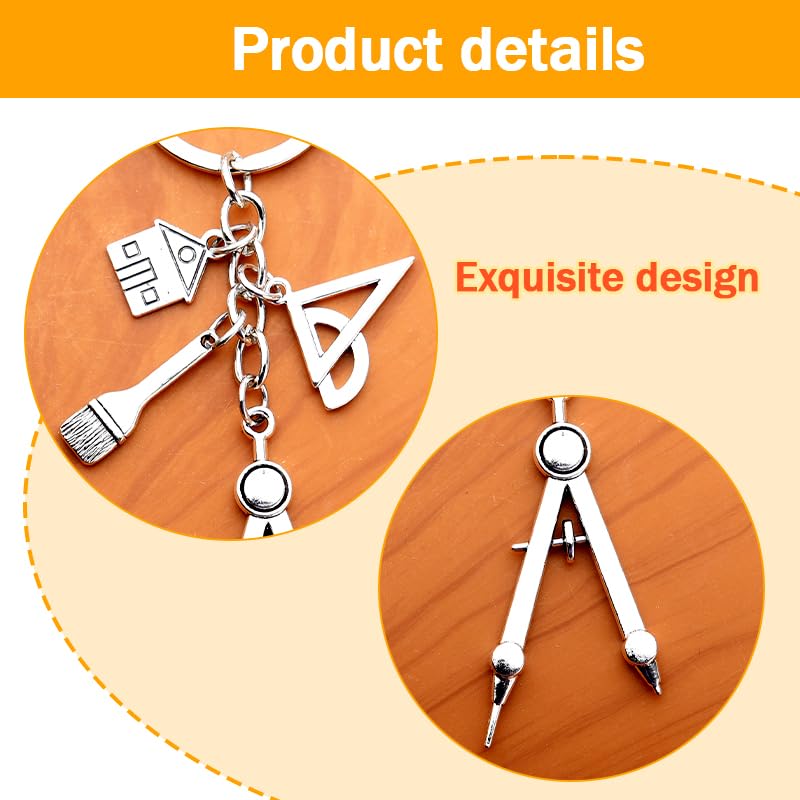 Yreamont Architect Keychain Gifts for Son Boyfriend Birthday Christmas Gifts for Engineer Gifts for Wife Husband Architect Teacher Gifts for Women Men Architect Student Gifts for Daughter Grandson - Image 3