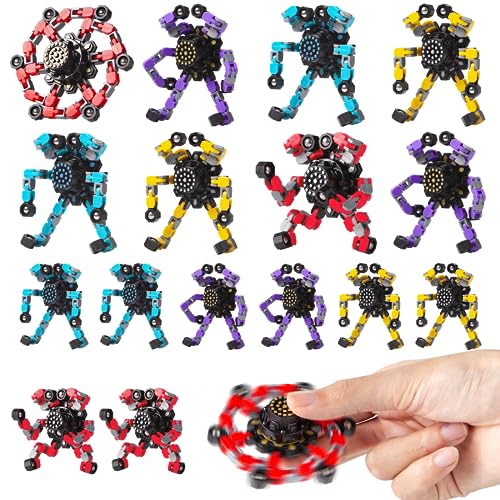Gokeey Transformable Fidget Spinners 16 Pcs for Kids and Adults Stress Relief Sensory Toys for Boys and Girls Fingertip Gyros for Party Favors Easter Gifts for Kids - Image 1