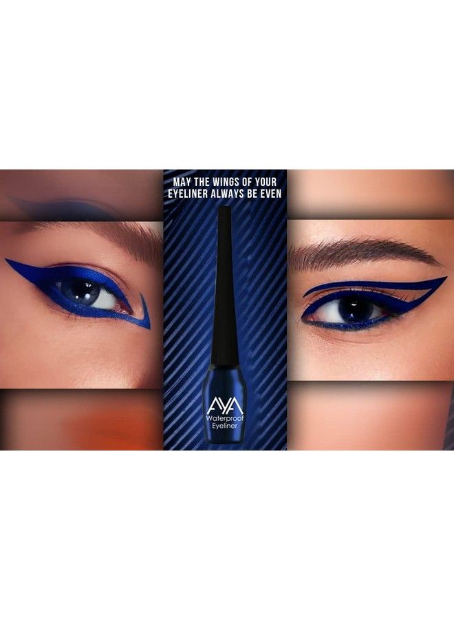 AYA Waterproof & Long Lasting Eyeliner Set Of 2 (Green And Blue) ; Smudge Proof Transfer Proof Eye Liner For Eye Makeup ; - Image 3
