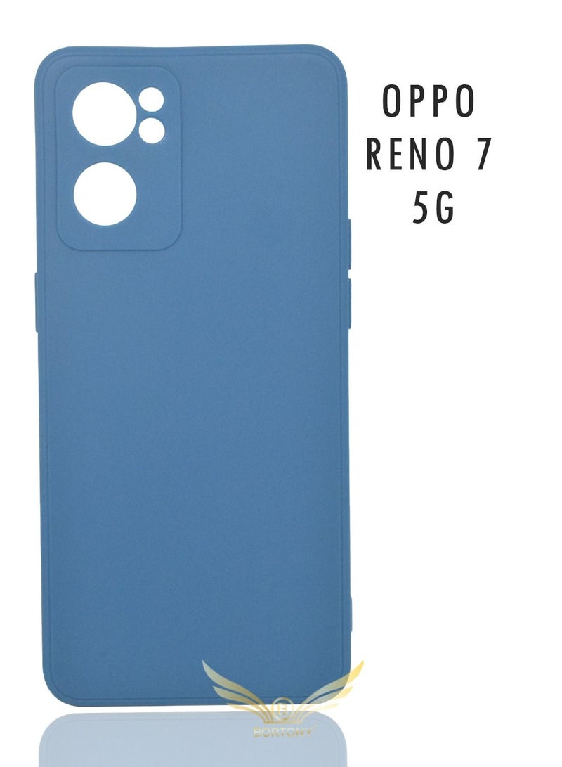 BORTONY Oppo Reno 7 Case Soft Liquid Silicone with Inside Microfiber Lining Camera Protective Back Cover - Image 1