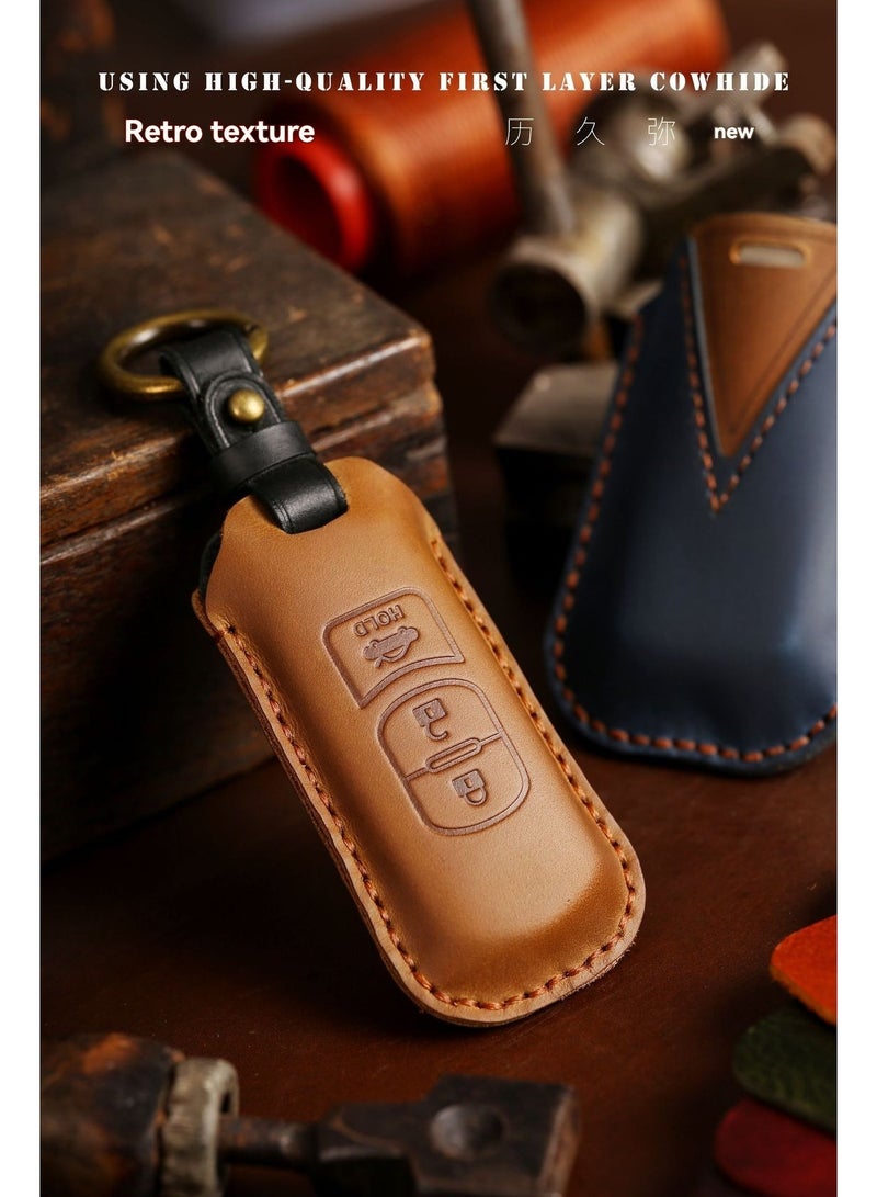 مازدا صناعة يدوية جلد حصان مجنون غطاء حماية مفتاح السيارة مناسبة لمازدا CX-5 Atenza CX-30 Axela CX-9car Key Shell Case - Image 3
