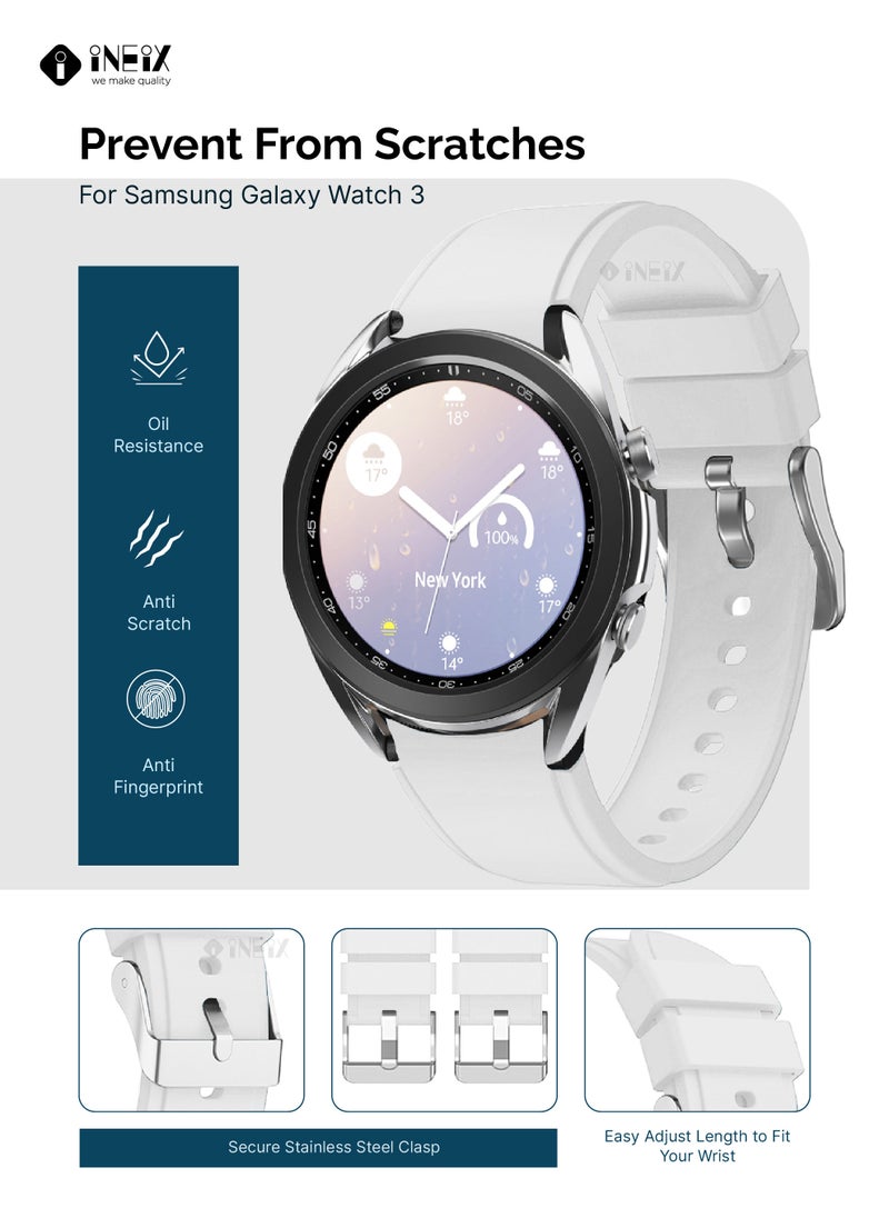 INEIX Silicone Replacement Strap For Samsung Galaxy Watch 3 41 mm White  - Image 2
