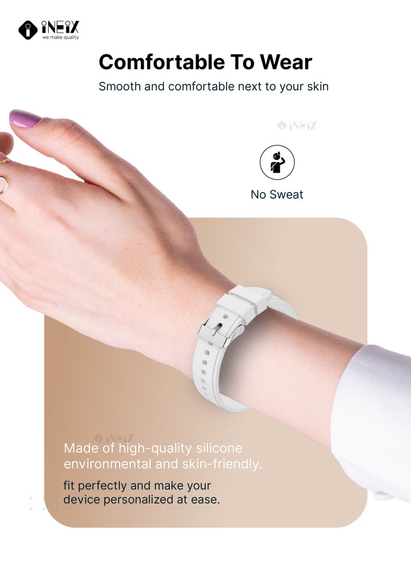 INEIX Silicone Replacement Strap For Samsung Galaxy Watch 3 41 mm White  - Image 3