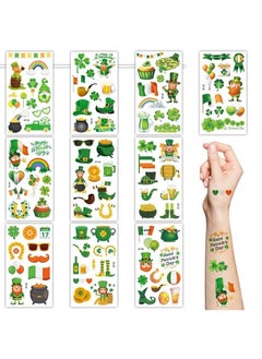 St.Patrick'S Day Temporary Tattoos,10 Sheets Shamrock Temporary Tattoo Stickers for Kids & Adults Irish St Patricks Day Decorations Accessories
