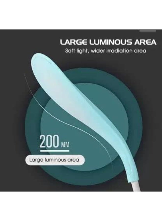 Led Desk Table Lamp for Study Led Light,USB Rechargeable Study Lamp for Students Dimmable 3 Stage Desk Lamp Study Light Table Lamps for Home - Cyan - Image 3