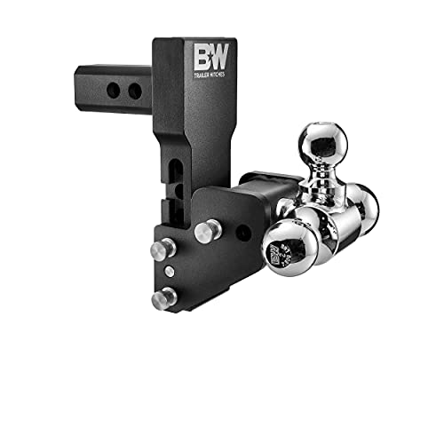 B&W Trailer Hitches BW Trailer Hitches MultiPro Tow Stow Adjustable Trailer Hitch Ball Mount Compatible with MultiPro Tailgate Fits 2 Receiver TriBall 178 x 2 x 2516 45 Drop 10000 GTW TS10066BMP - Image 1