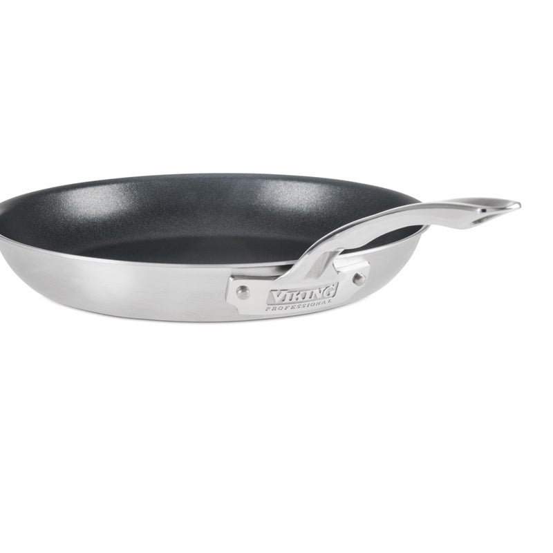 مقلاة فايكنغ غير لاصقة 5 طبقات 12 بوصة من الفولاذ المقاوم للصدأ سعة 5 لترات بتشطيب ساتان